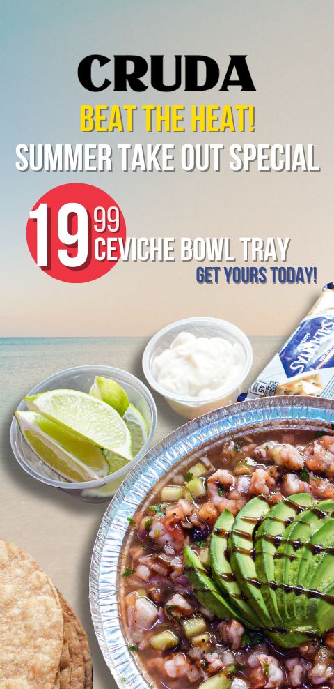 Ceviche bowl tray takeout